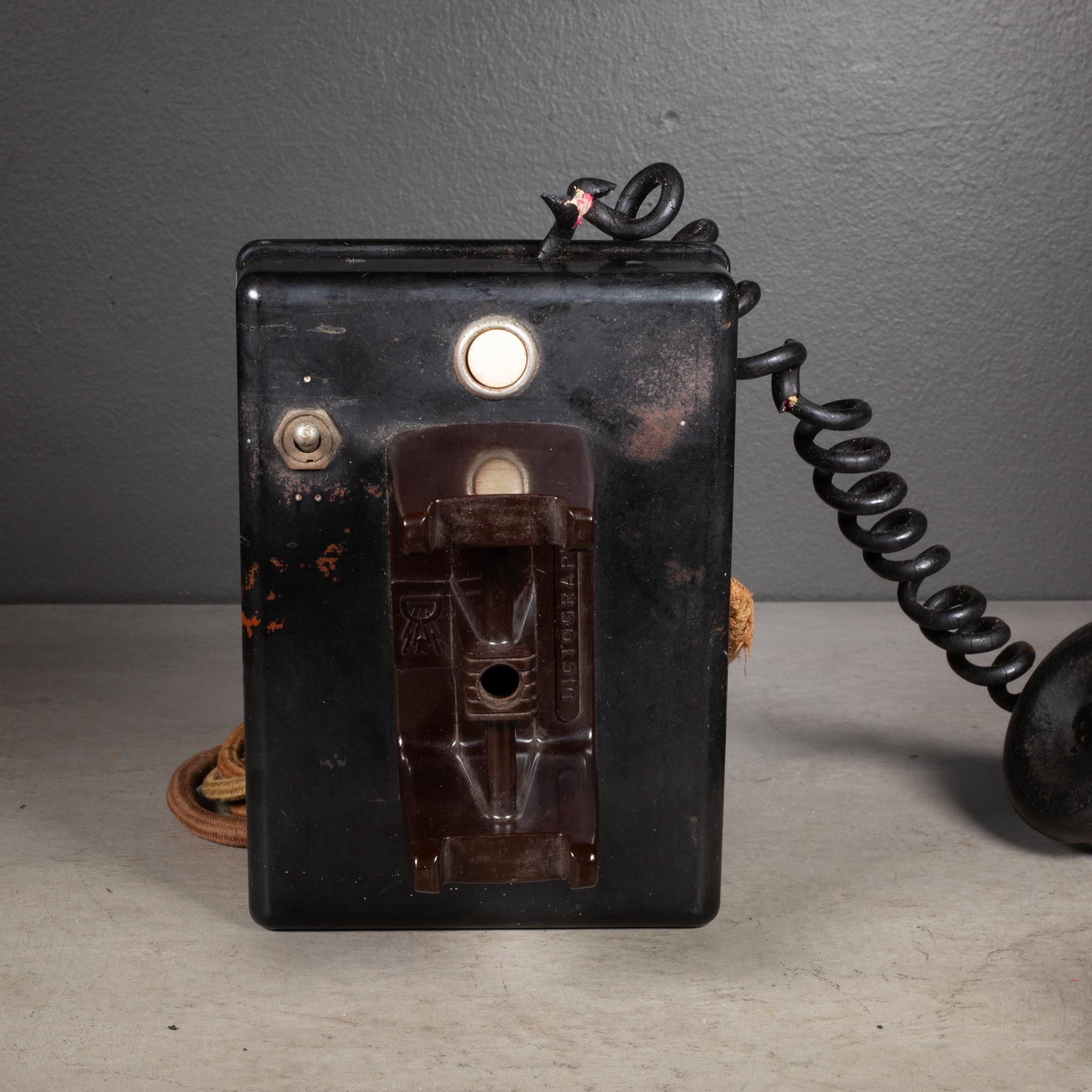 Antikes Art Deco Bakelite Hotel Dictophone-Schreibtisch Telefon aus Bakelit, um 1930 (Metall) im Angebot