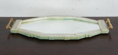 Antique Art Deco Bakelite Mirrored Vanity Tray Wall Hanging Glass Mirror
