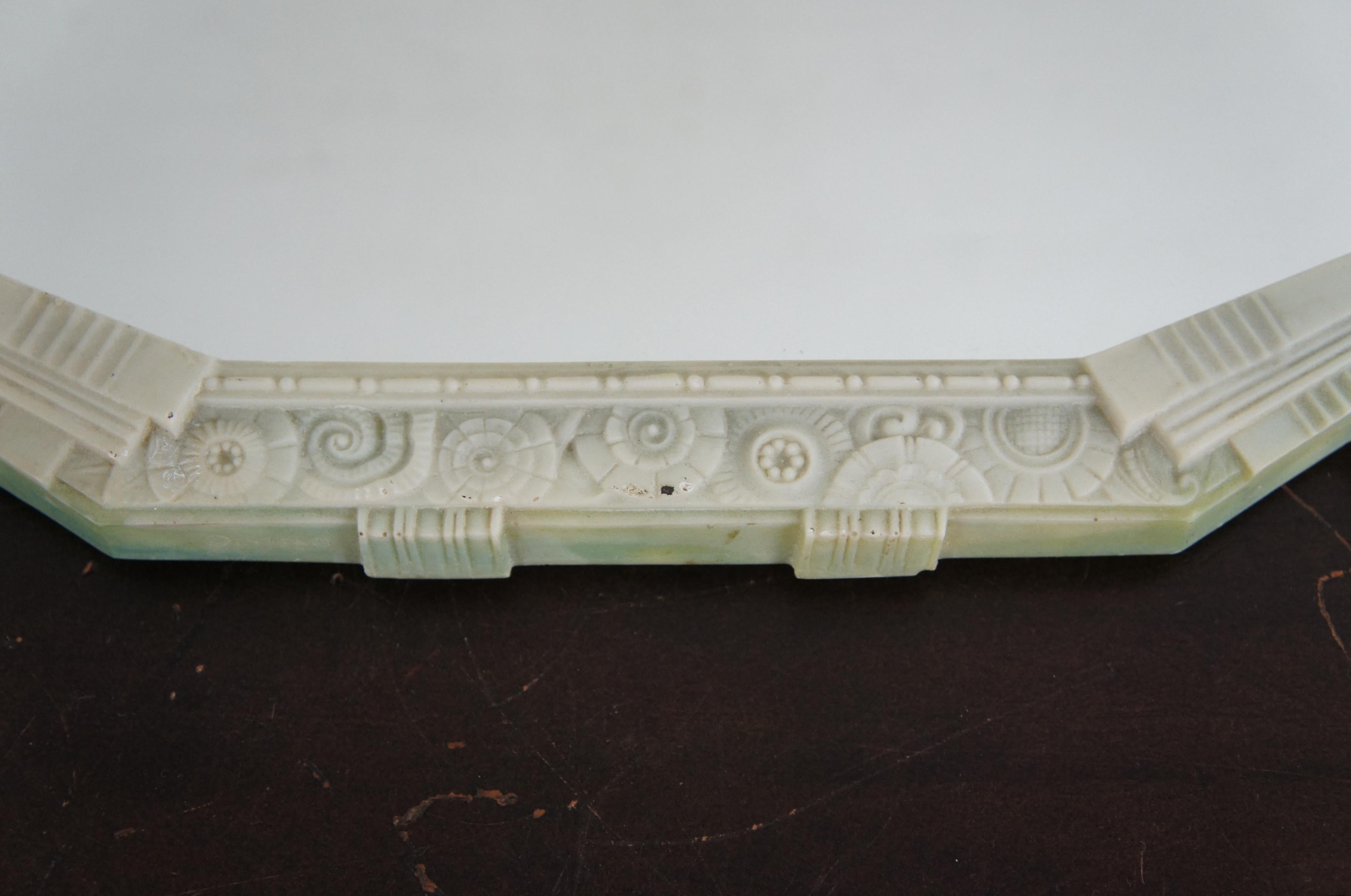 Mid-20th Century Antique Art Deco Bakelite Mirrored Vanity Tray Wall Hanging Glass Mirror