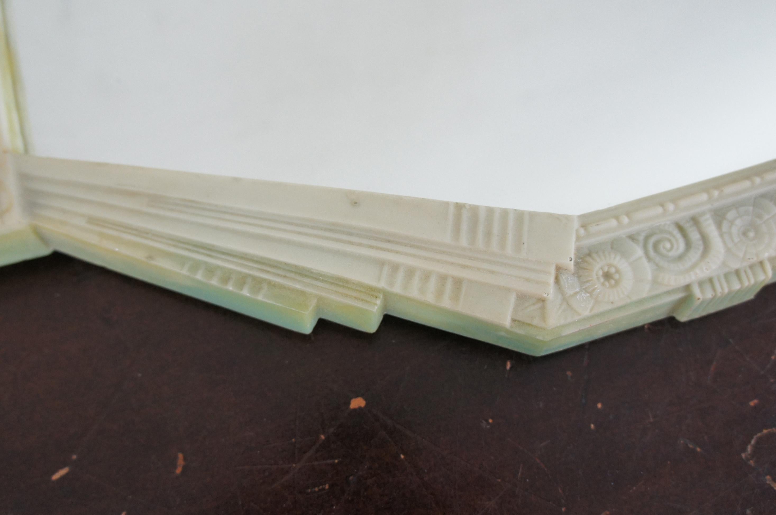 Antique Art Deco Bakelite Mirrored Vanity Tray Wall Hanging Glass Mirror 2