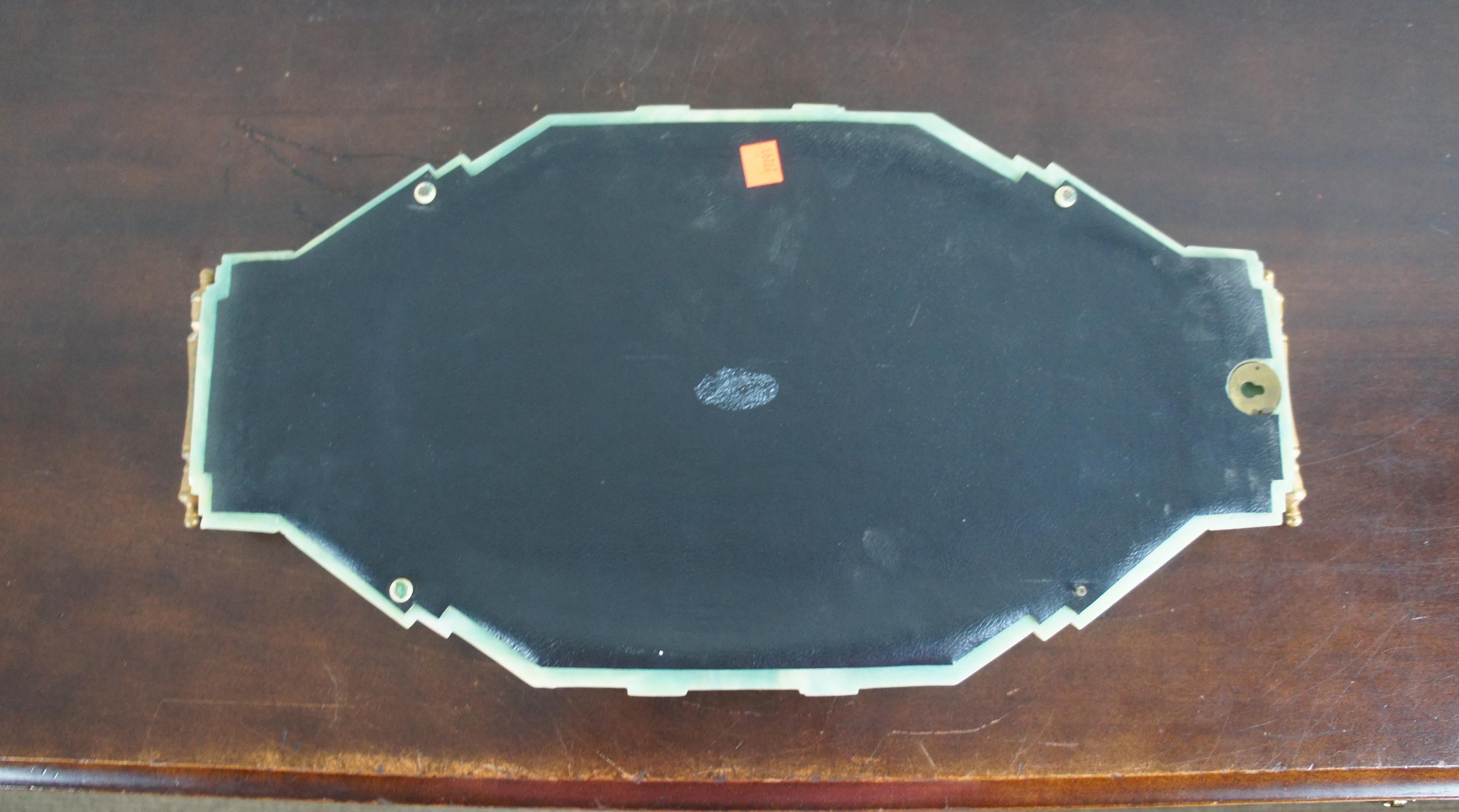Antique Art Deco Bakelite Mirrored Vanity Tray Wall Hanging Glass Mirror 4