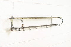 Antique Art Deco Bauhaus German Chrome Hanging Coat and Hat Rack, 1930s