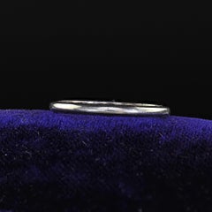 Antique Art Deco Belais 18K White Gold Engraved Wedding Band - Size 5