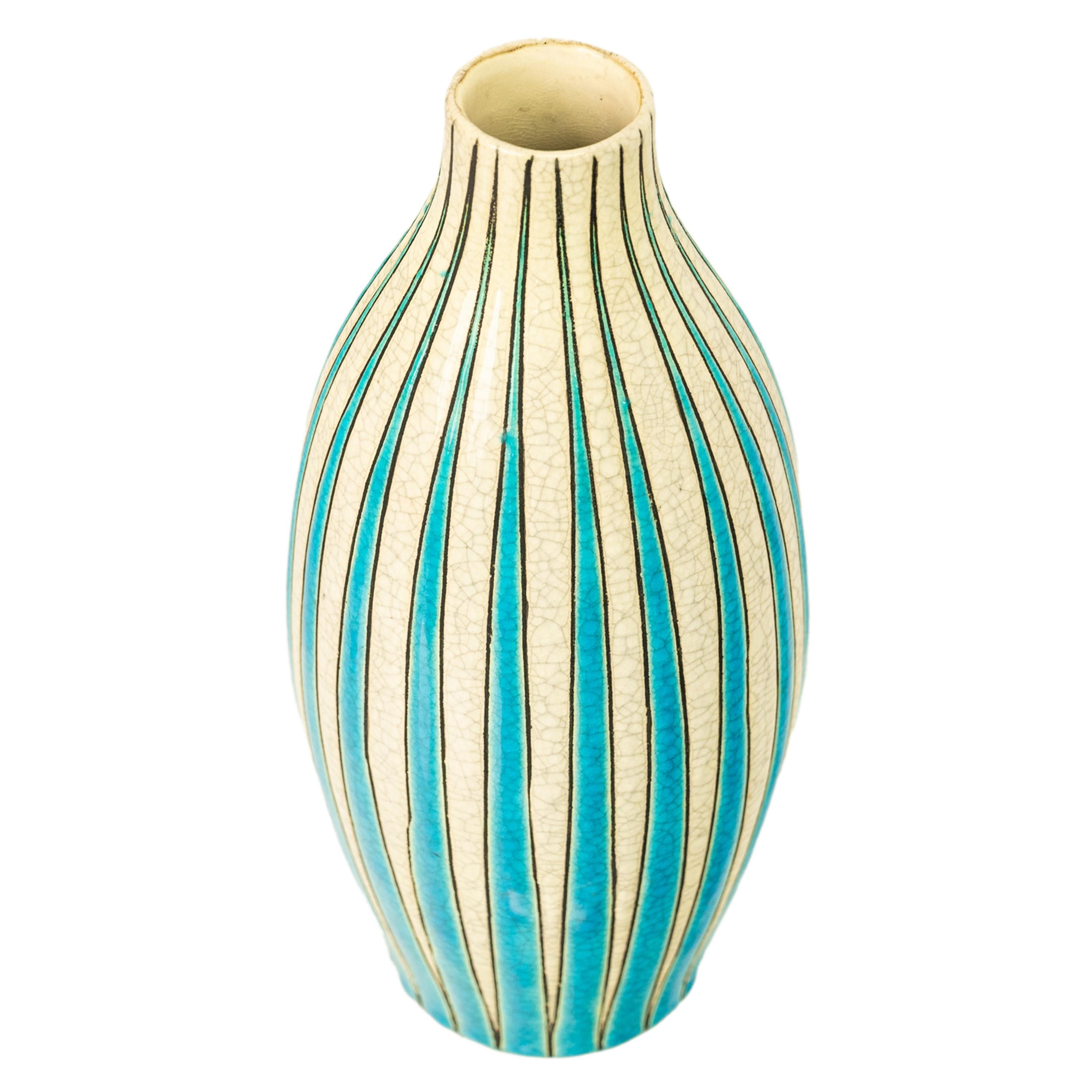 Début du 20ème siècle Antiquité Art Deco Vase en poterie belge Maurice Dufrene Boch Freres Keramis 1922 en vente