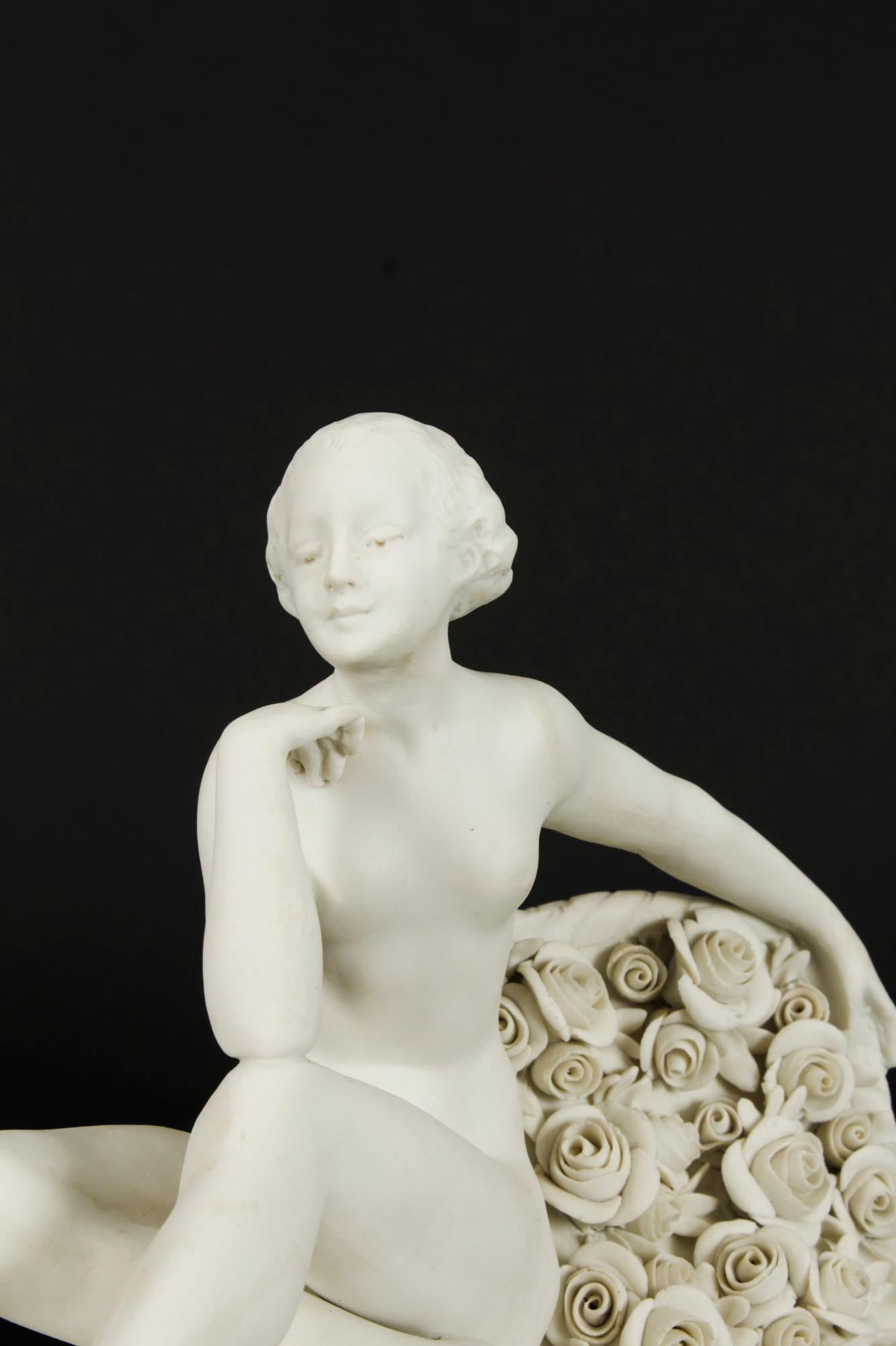 Antique Art Deco Bisque Porcelain Sculpture 