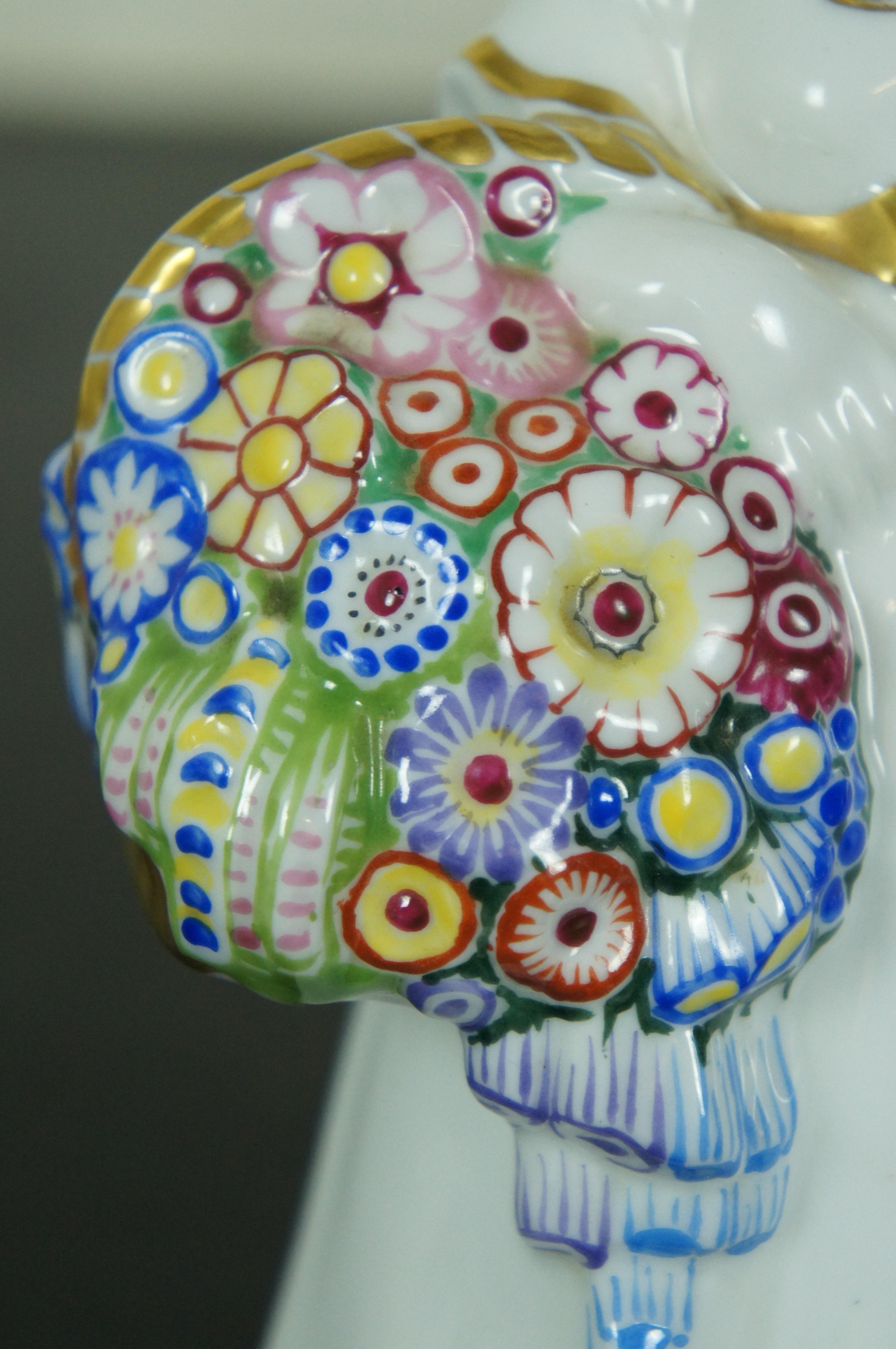Antique figurine de jeune fille à fleurs en porcelaine de Bohème Pirkenhammer Art Déco en vente 6
