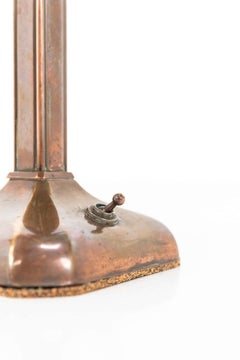 Antike Art-Déco-Schreibtischlampe aus Messing und Kupfer im Militärstil, um 1940