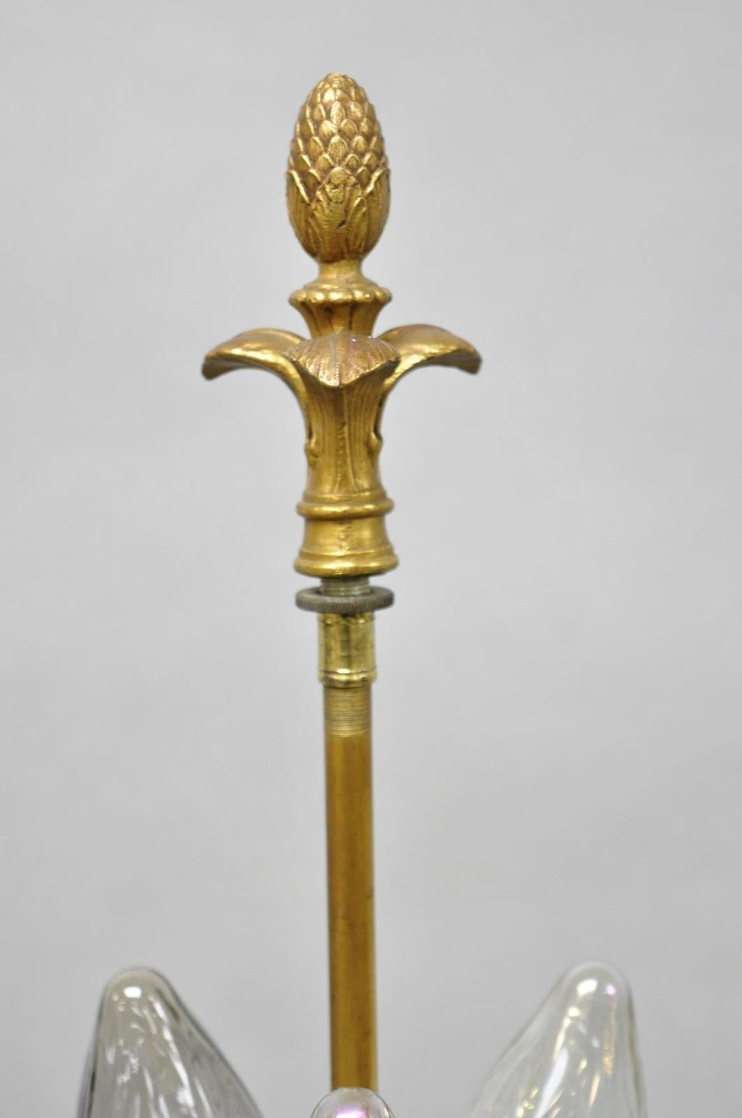 Lámpara de pie victoriana Art Decó antigua de latón y ónice verde en venta 5