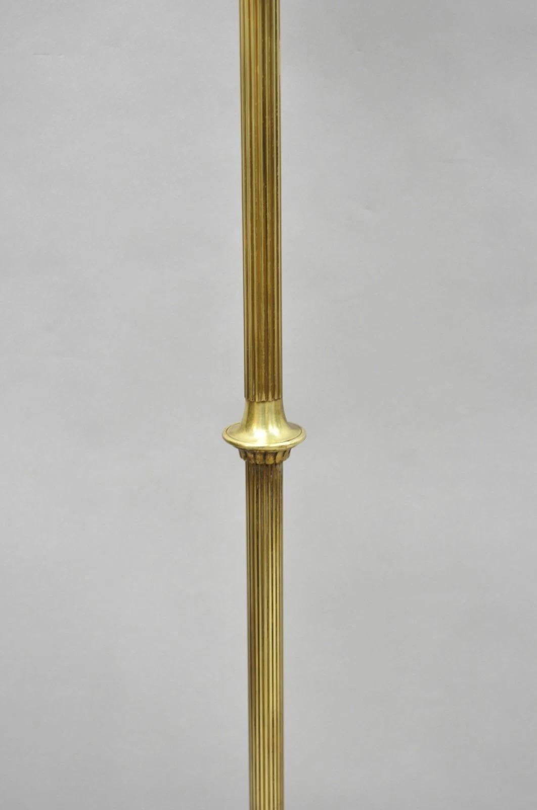 Lámpara de pie victoriana Art Decó antigua de latón y ónice verde en venta 1