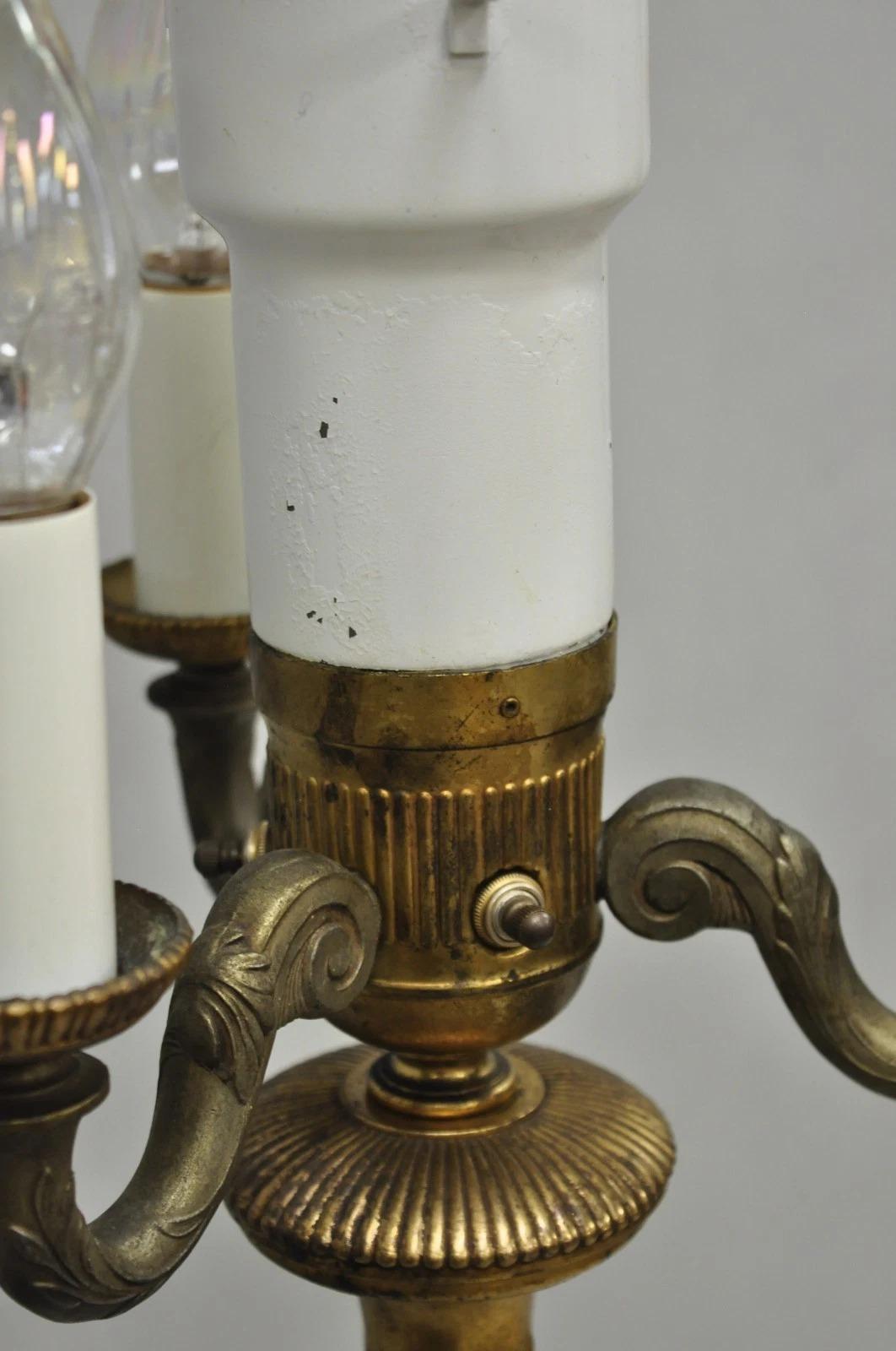 Lampadaire antique Art Deco en laiton & Onyx vert par Mutual Sunset Lamp Co. en vente 7