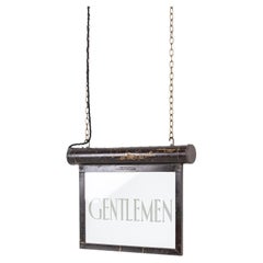 Antique Art Deco Brass Internalite 'Gentlemen' Illuminated Sign, C.1920