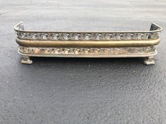Antique Art Deco Brass Pierced Fireplace Fender