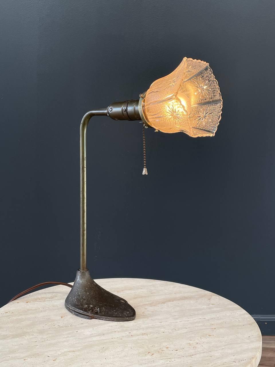 American Antique Art Deco Brass Reading Desk Lamp