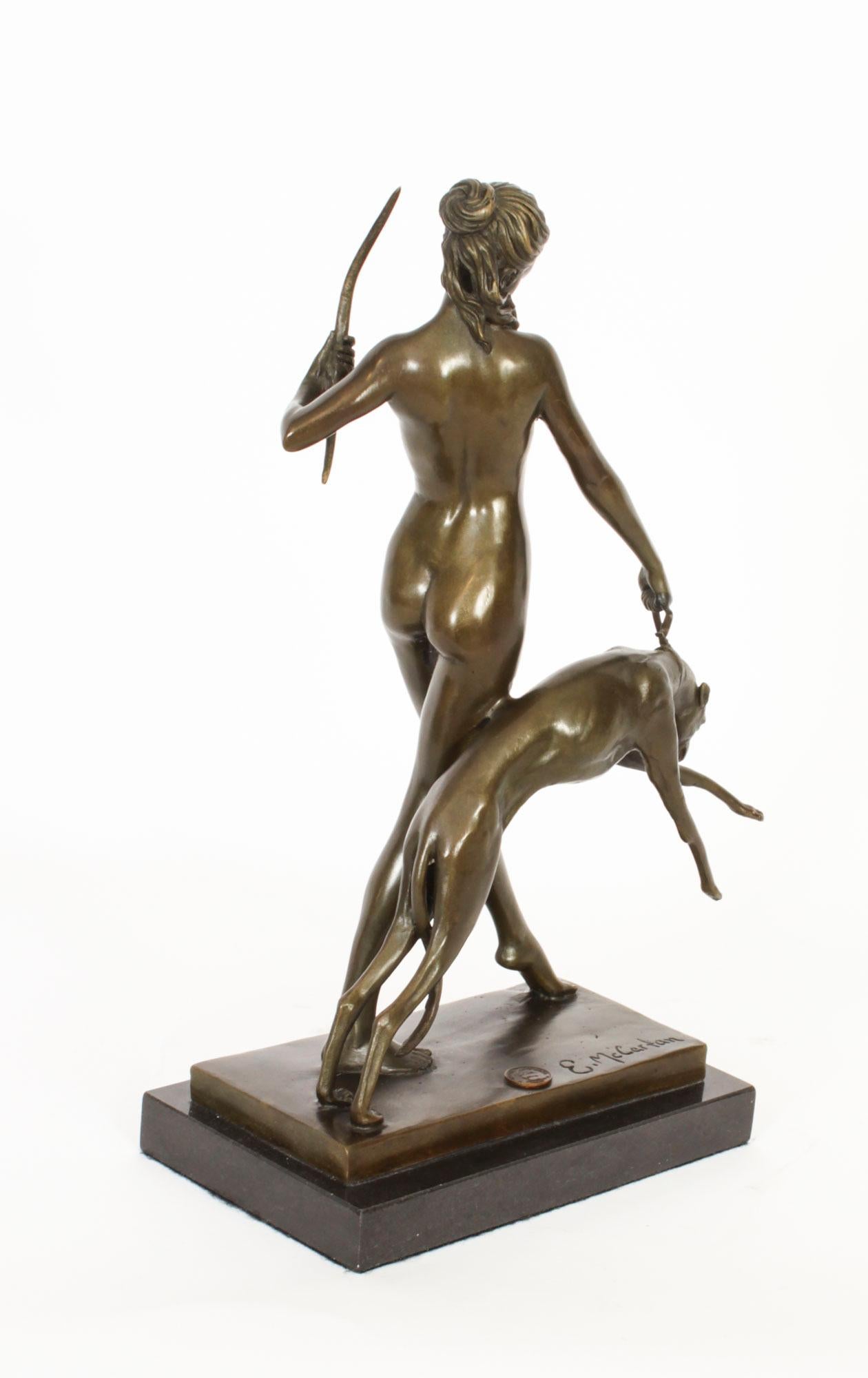 Antique Art Deco Bronze Diana the Huntress Edward McCartan Paris Early 20th Cent 6