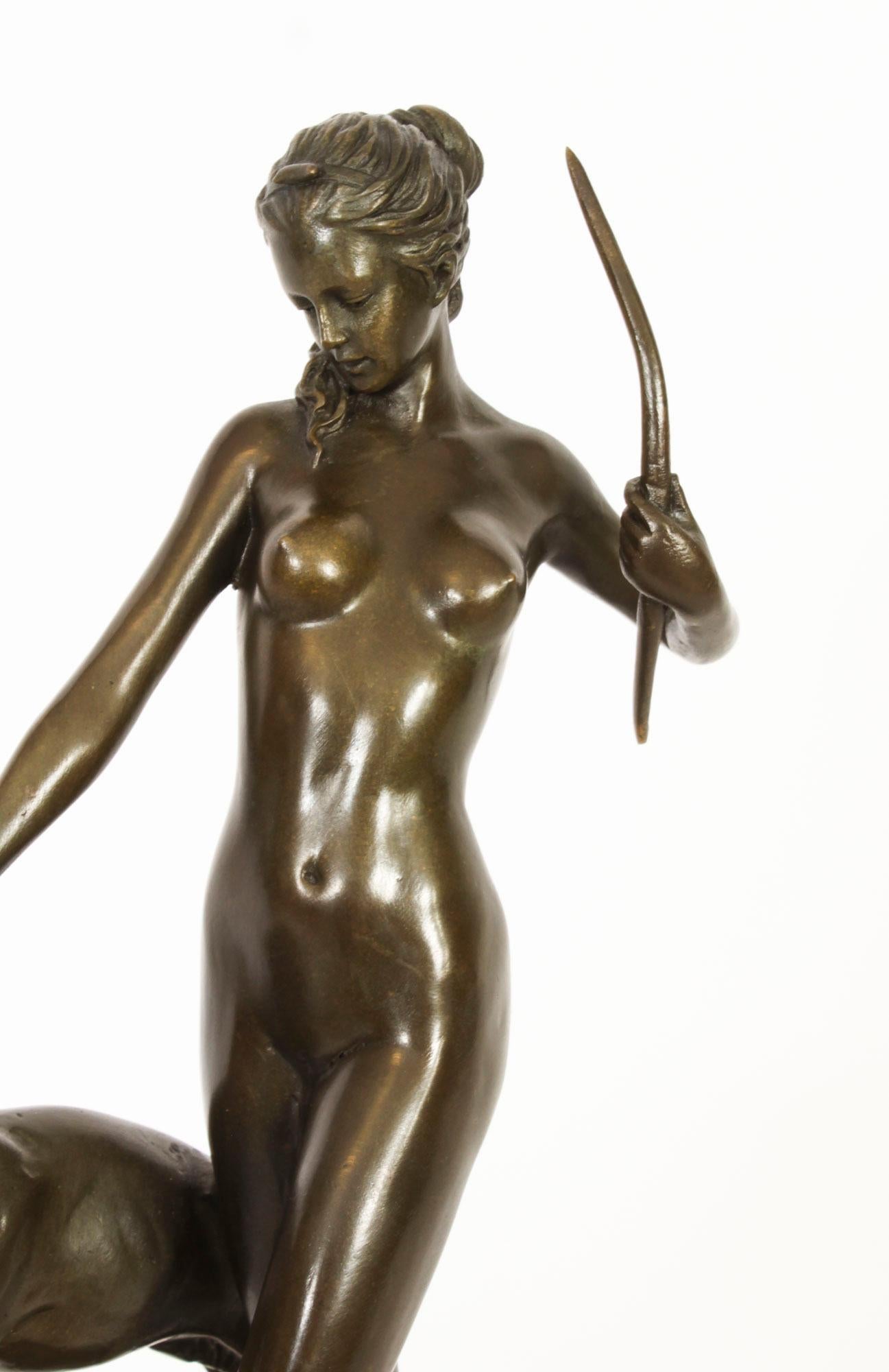 Antique Art Deco Bronze Diana the Huntress Edward McCartan Paris Early 20th Cent 11