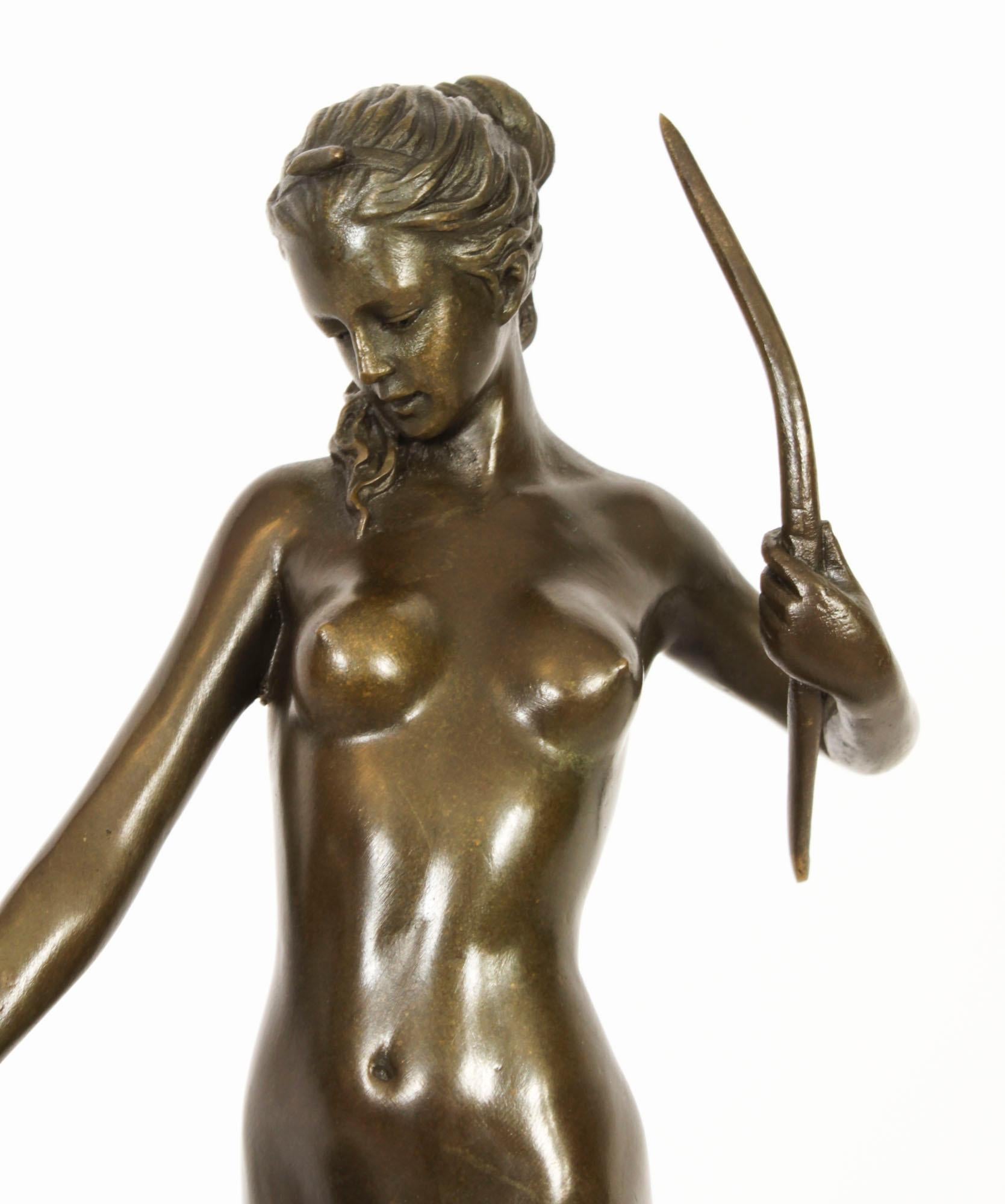 Antique Art Deco Bronze Diana the Huntress Edward McCartan Paris Early 20th Cent 12