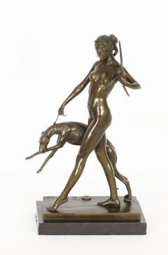 Antique Art Deco Bronze Diana the Huntress Edward McCartan Paris Early 20th Cent