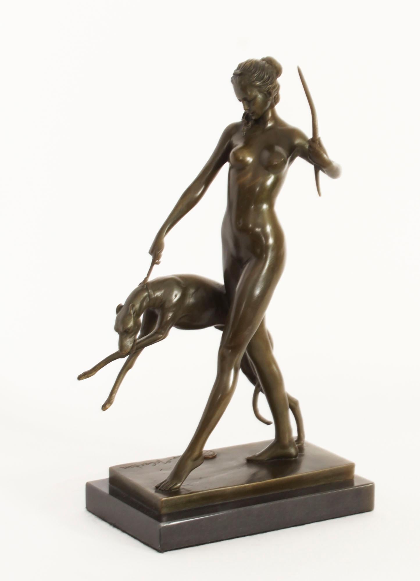 Antique Art Deco Bronze Diana the Huntress Edward McCartan Paris Early 20th Cent In Good Condition In London, GB