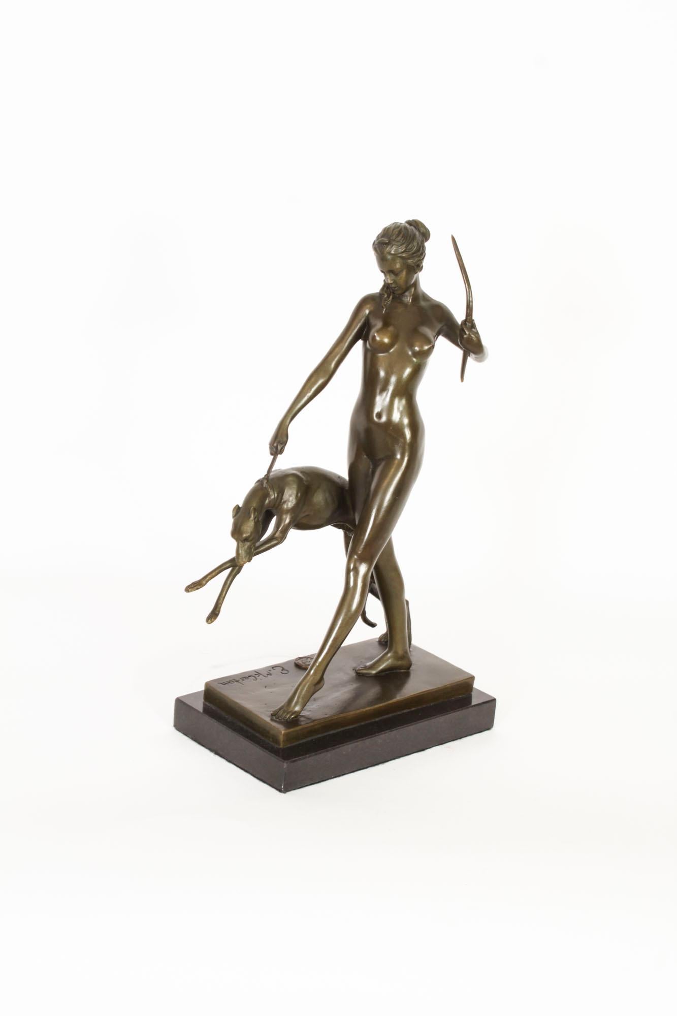 Mid-20th Century Antique Art Deco Bronze Diana the Huntress Edward McCartan Paris Early 20th Cent