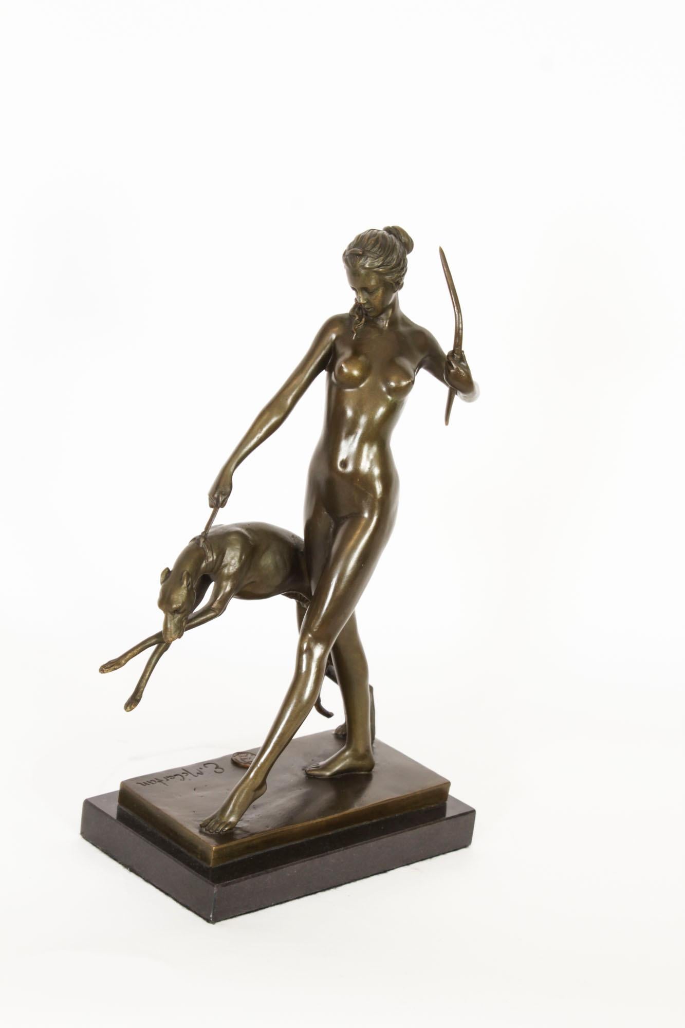 Antique Art Deco Bronze Diana the Huntress Edward McCartan Paris Early 20th Cent 1