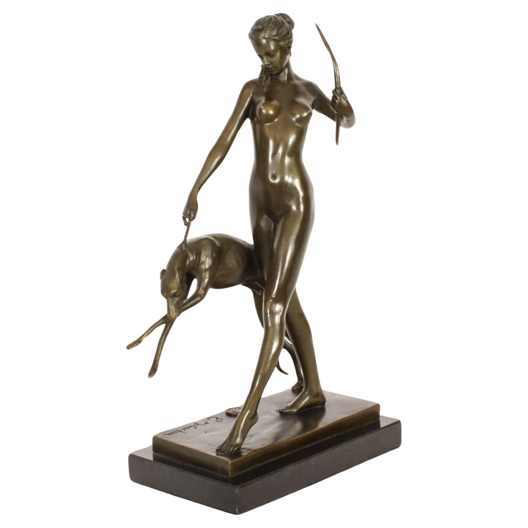 Antique Art Deco Bronze Diana the Huntress Edward McCartan Paris Early 20th Cent