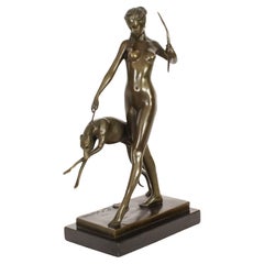 Antike Art-Déco-Bronze Diana der Jägerin Edward McCartan Paris frühes 20. Jahrhundert