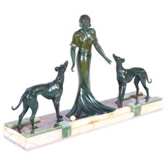 Antique Art Deco Bronze Figure of A Maiden
Hounds P.Huguenot, 1920s Antique Art Deco Bronze Figure of A Maiden
Hounds P.Huguenot, 1920s
