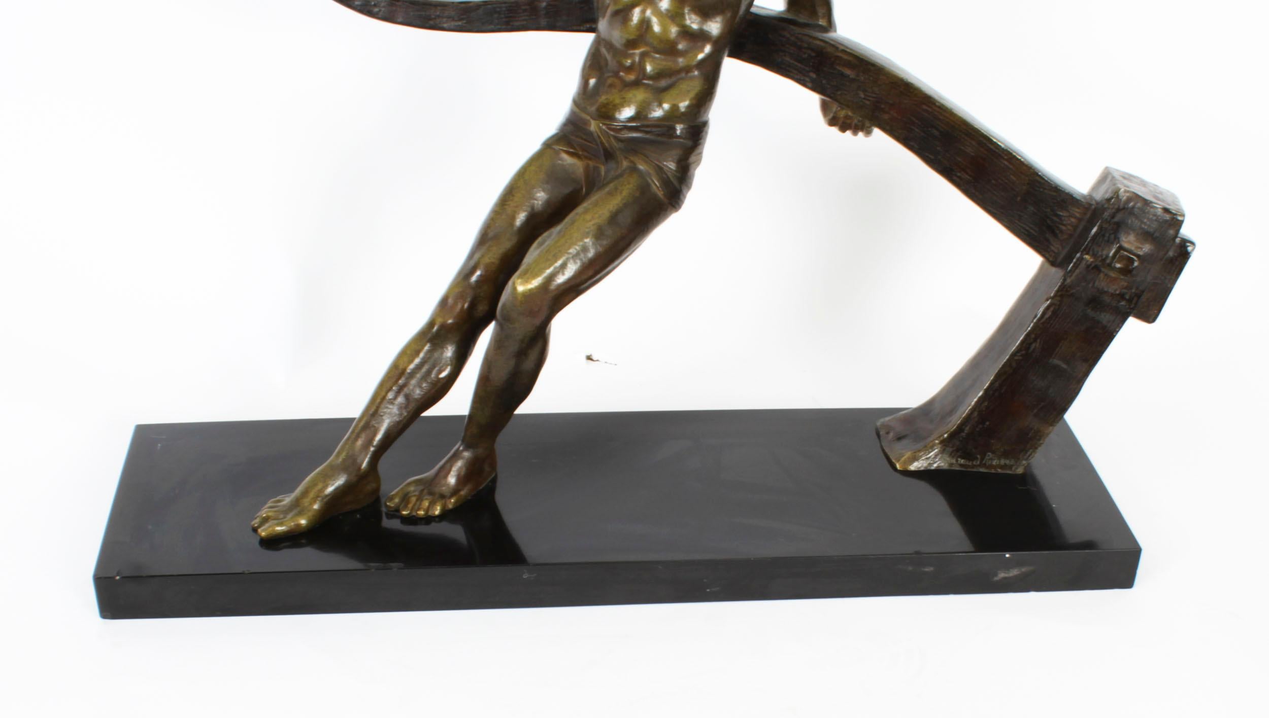 Début du 20ème siècle Figure d'un Riverman en bronze Art Déco ancien par Maurice Guiraud-Rivière 1920s en vente