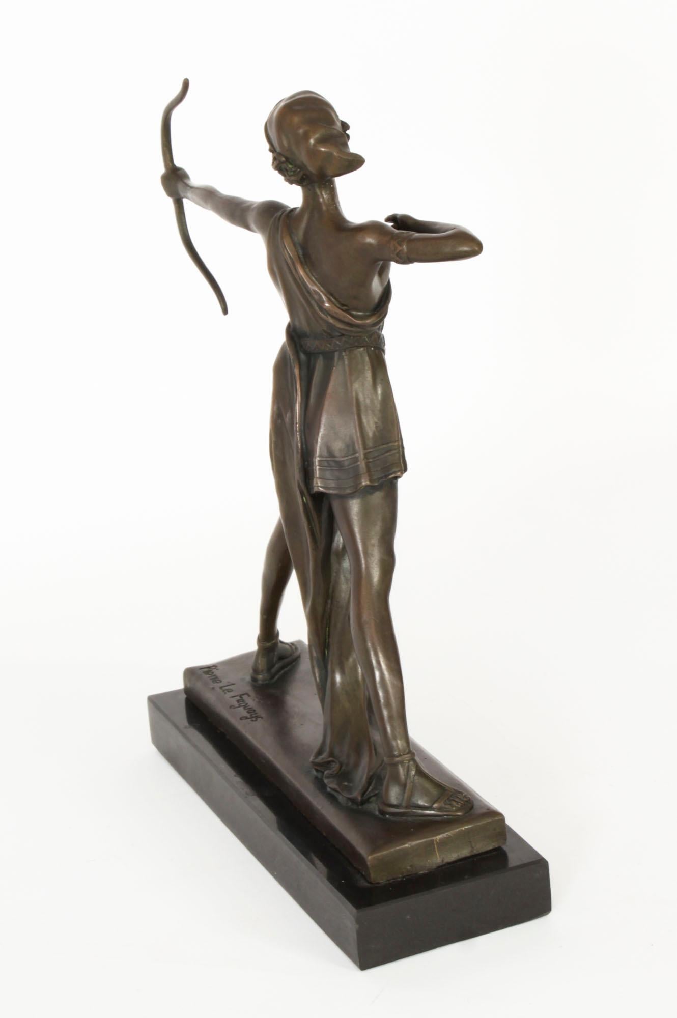 Sculpture Art déco ancienne de Diane par Pierre La Faguays Paris 20ème siècle 7