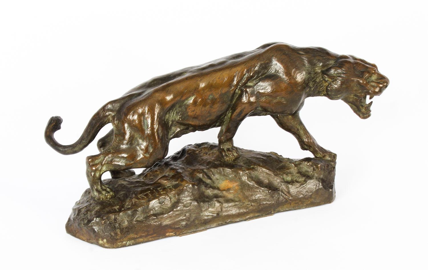 Antique Art Deco Bronze Tiger by Thomas François Cartier, 1920s 3