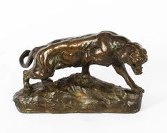 Tigre en bronze Art déco ancien de Thomas François Cartier:: années 1920