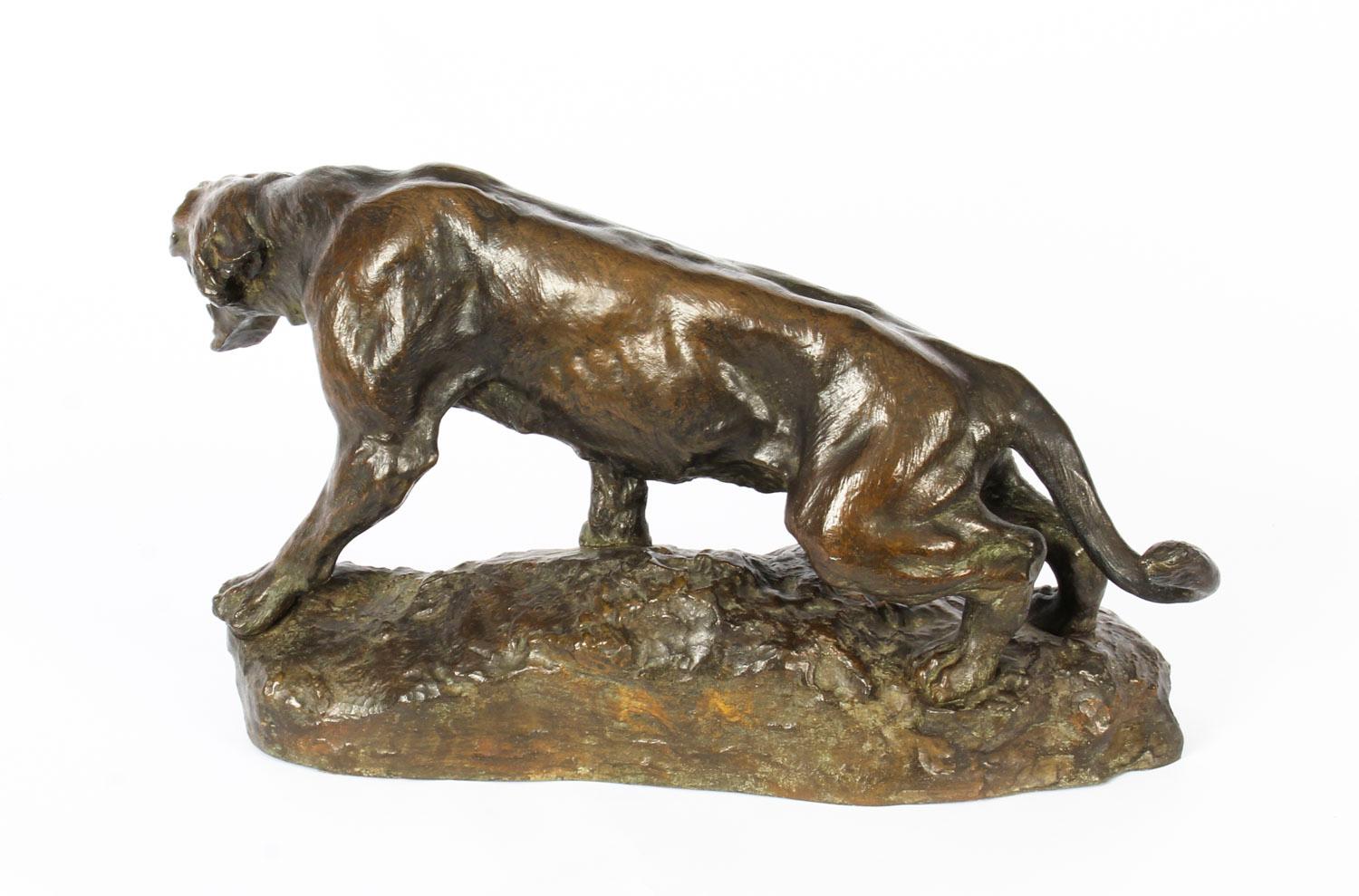 Antique Art Deco Bronze Tiger by Thomas François Cartier, 1920s In Good Condition In London, GB