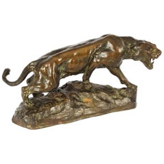 Antique Art Deco Bronze Tiger by Thomas François Cartier, 1920s