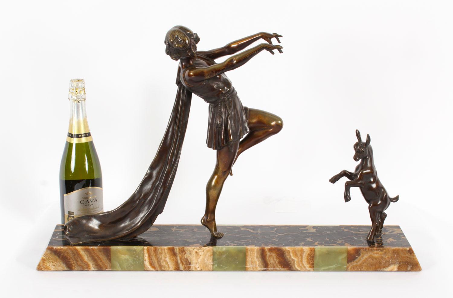 Danseuse Art Déco ancienne en bronze Toga d'Emile Carlier 20ème siècle 6