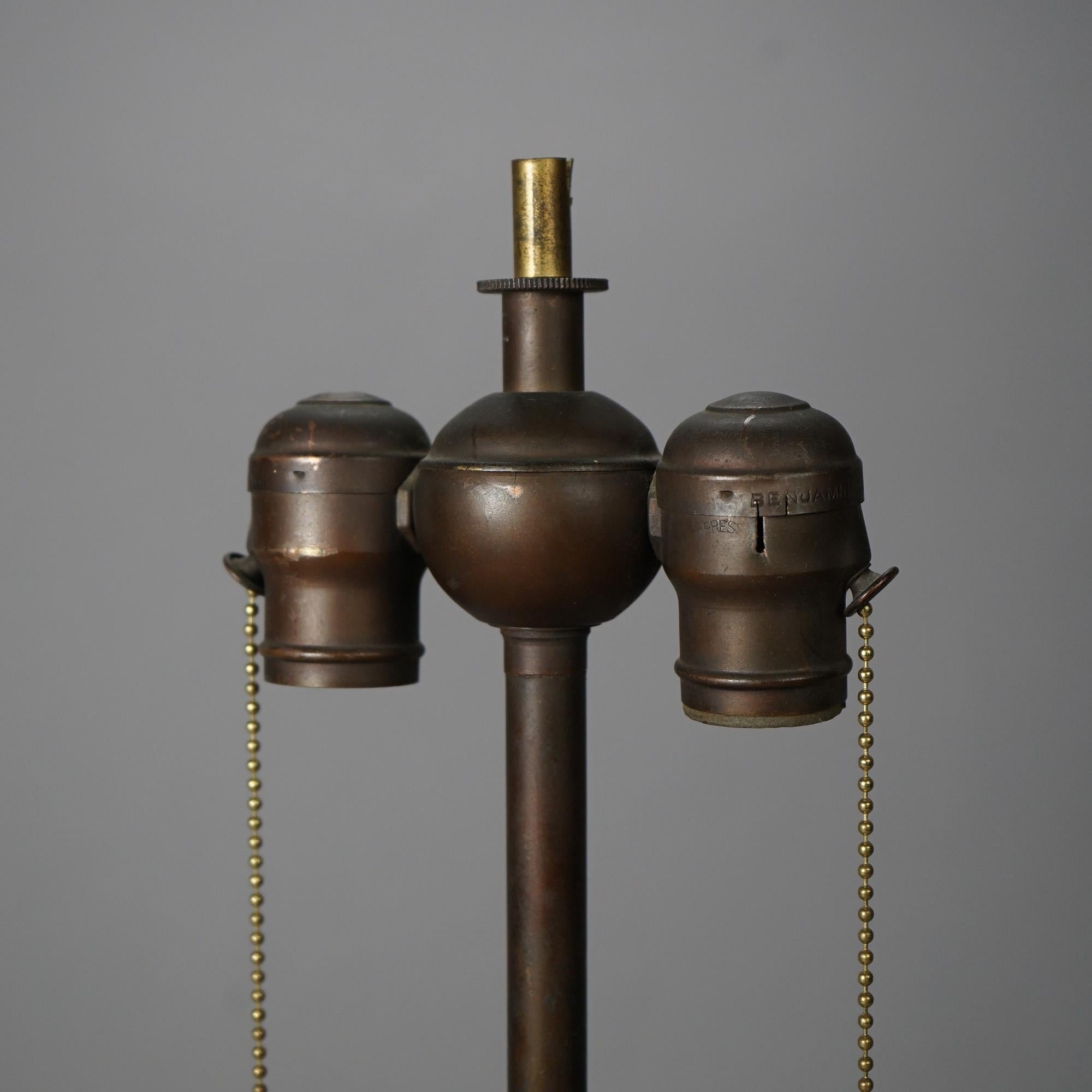 Antique Art Deco Bronzed Metal Figural Table Lamp circa 1920 1