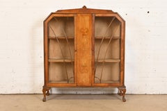 Libreria o vetrinetta in legno di radica Art Deco, circa anni '20