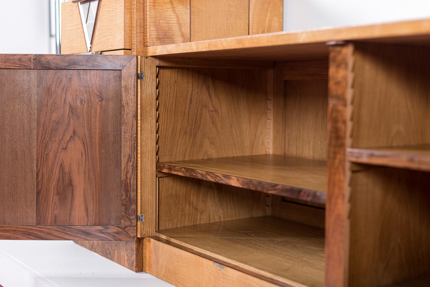 Antique Art Deco Burl Wood Credenza Sideboard or Bar Cabinet 3