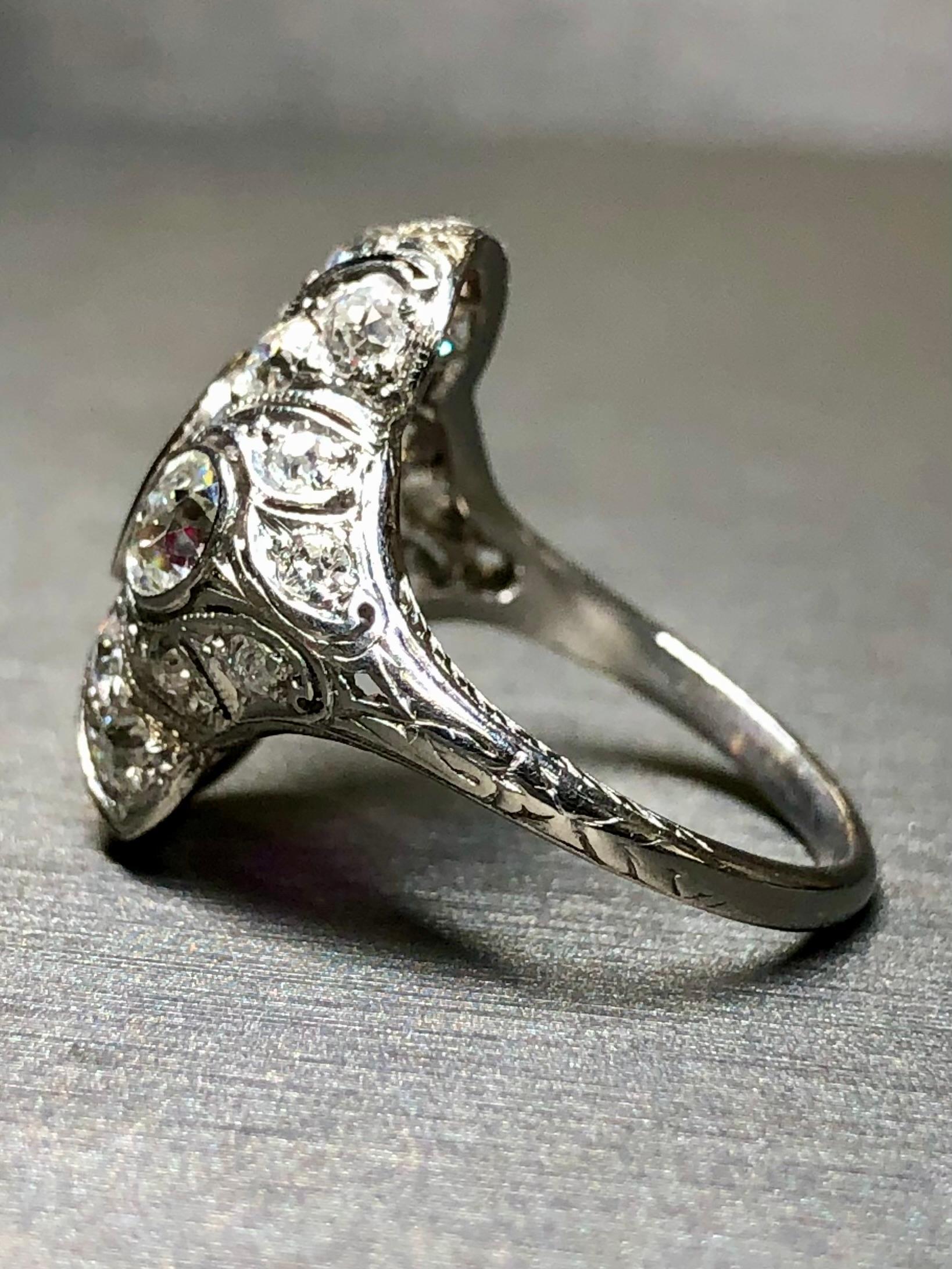 Antique Art Deco BURMA NO HEAT Ruby Old Mine Cut Diamond Ring GIA Sz 5.25 In Good Condition In Winter Springs, FL