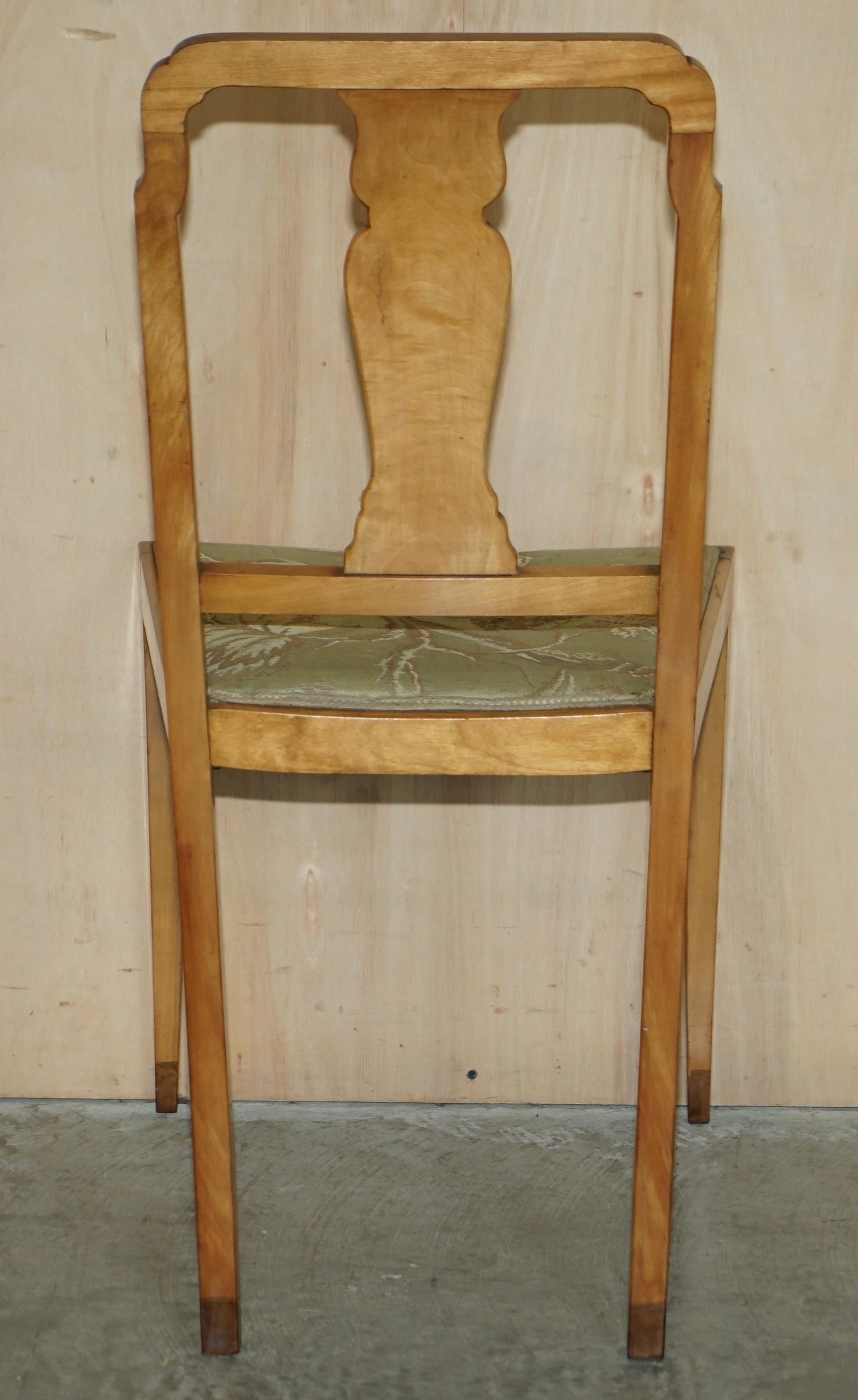 Antique Art Deco Burr Maple Wood Occasional Side Bedroom Chair Part of Suite For Sale 10