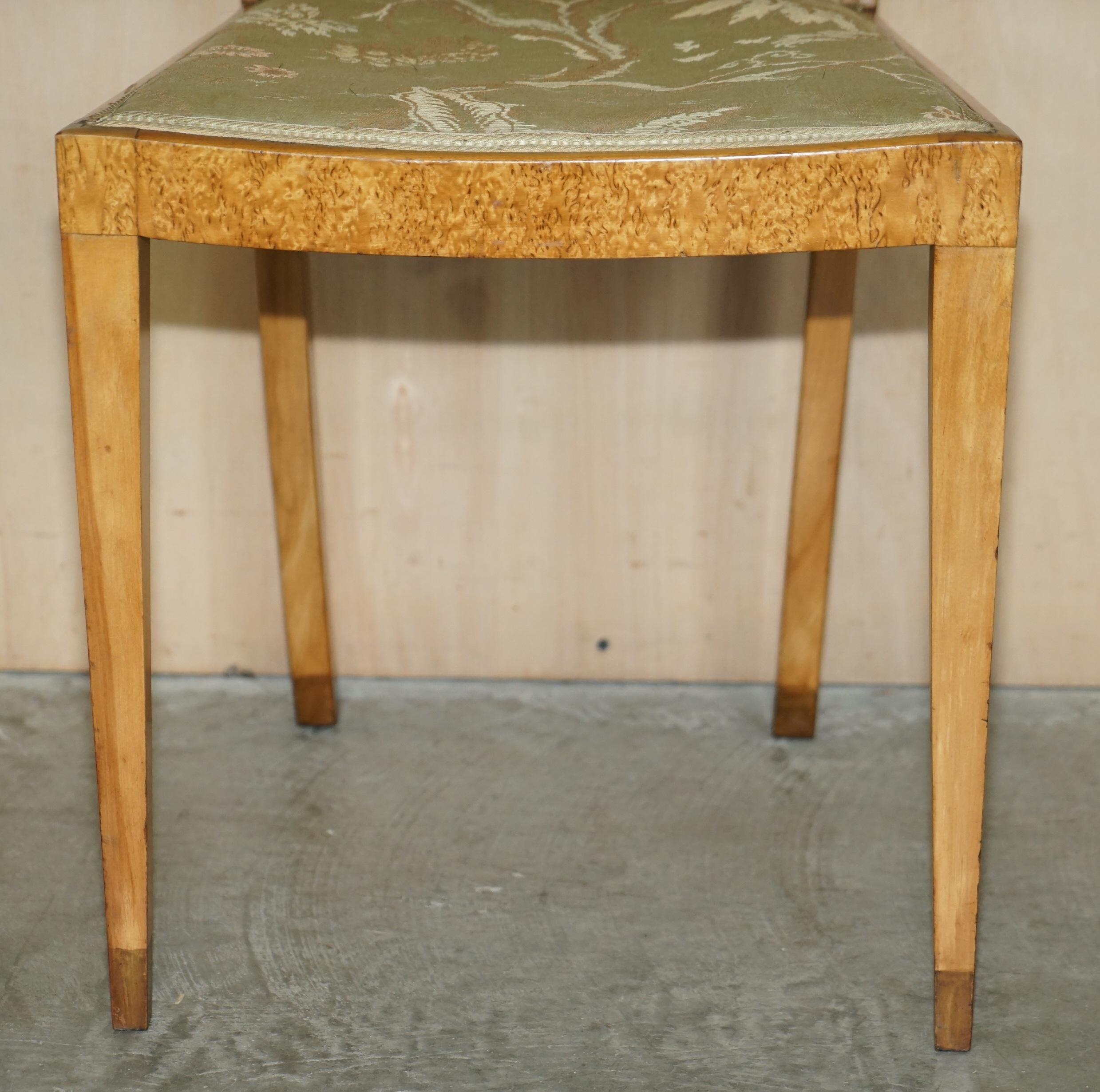 Antique Art Deco Burr Maple Wood Occasional Side Bedroom Chair Part of Suite For Sale 1