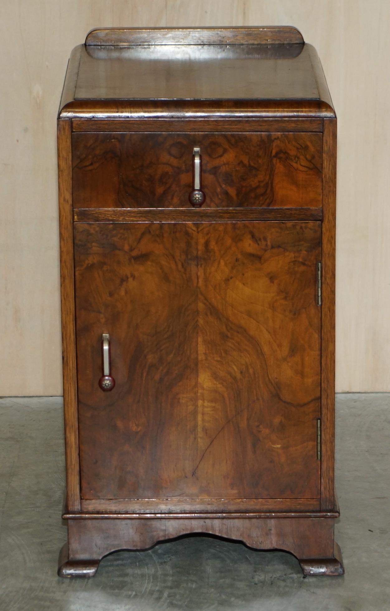 We are delighted to offer this stunning, original circa 1920’s Art Deco bedside table which is part of a suite

As mentioned this piece is part of a suite, in total I have a his and hers pair of wardrobes, the dressing table, one single side table