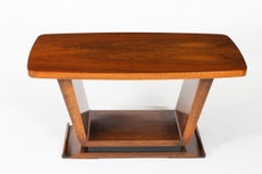 Table basse ancienne en ronce de noyer Art Deco 20ème siècle