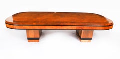 Antique Art Deco Burr Walnut Coffee Table Circa 1920