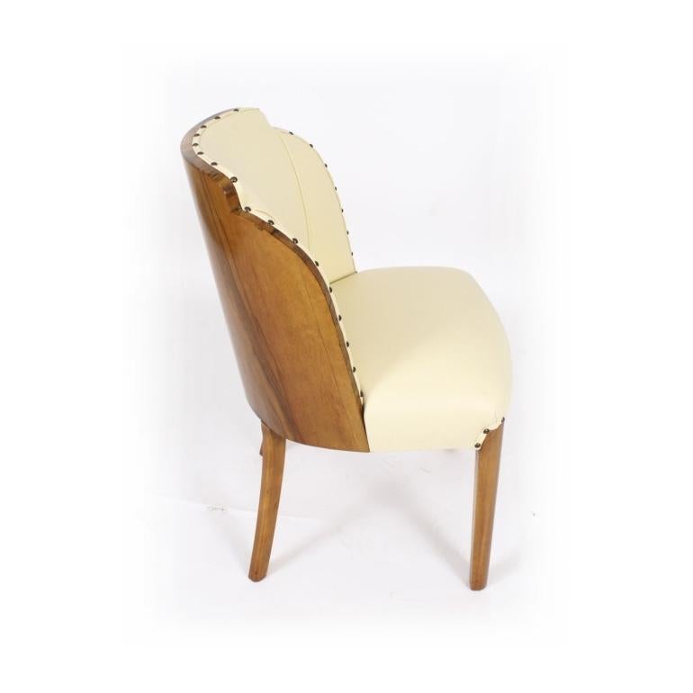 Antique Art Deco Burr Walnut Dining Table & 8 Cloud Back Chairs C1920 For Sale 12