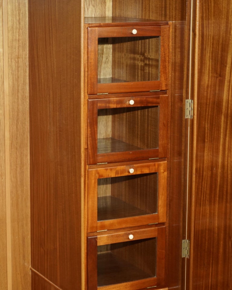 Antique Art Deco Burr Walnut Wardrobe with Built in Cubicles for Folded ...
