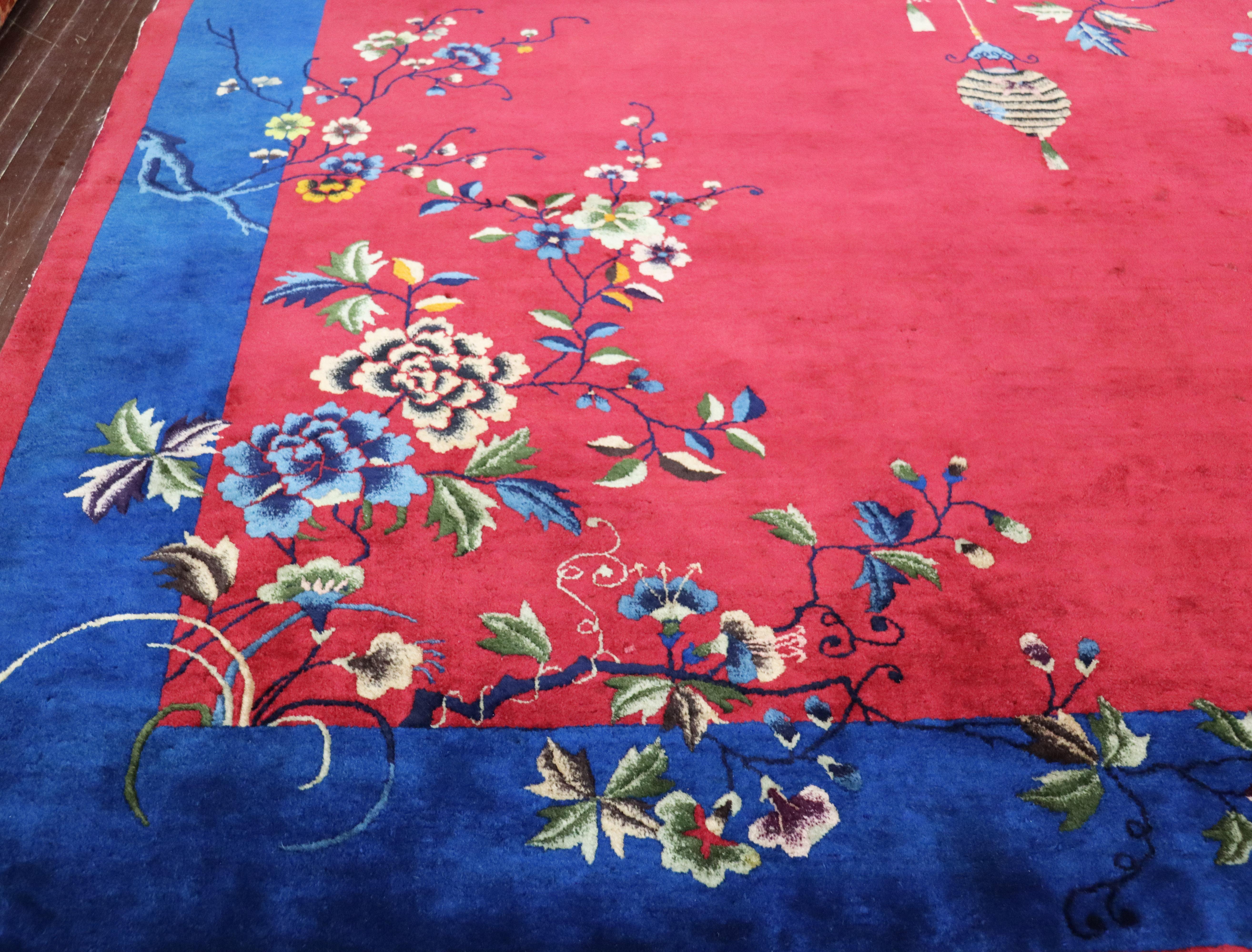 Antique Art Deco Carpet, Amazing Colors, 8'10