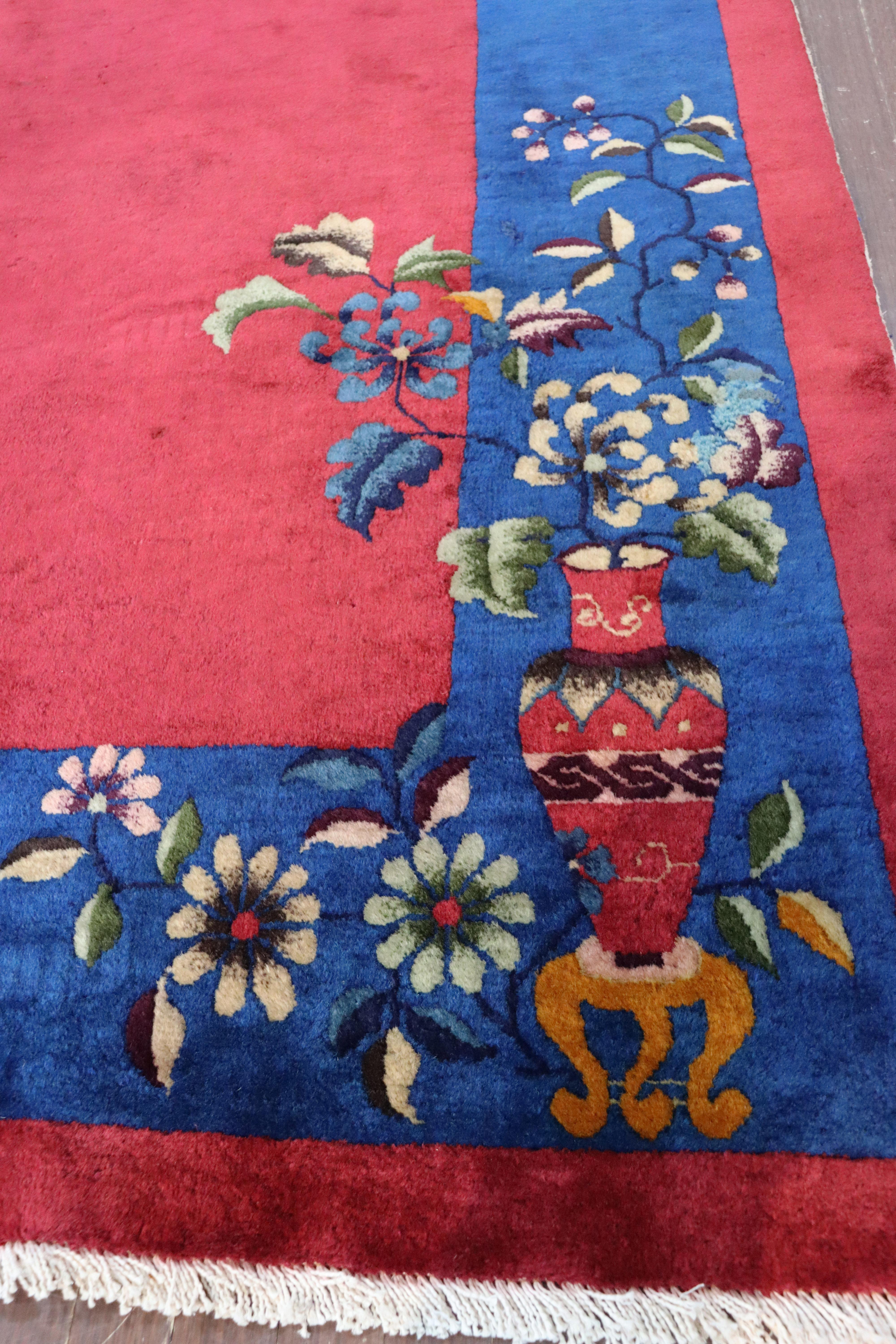 Antique Art Deco Carpet, Amazing Colors, 8'10