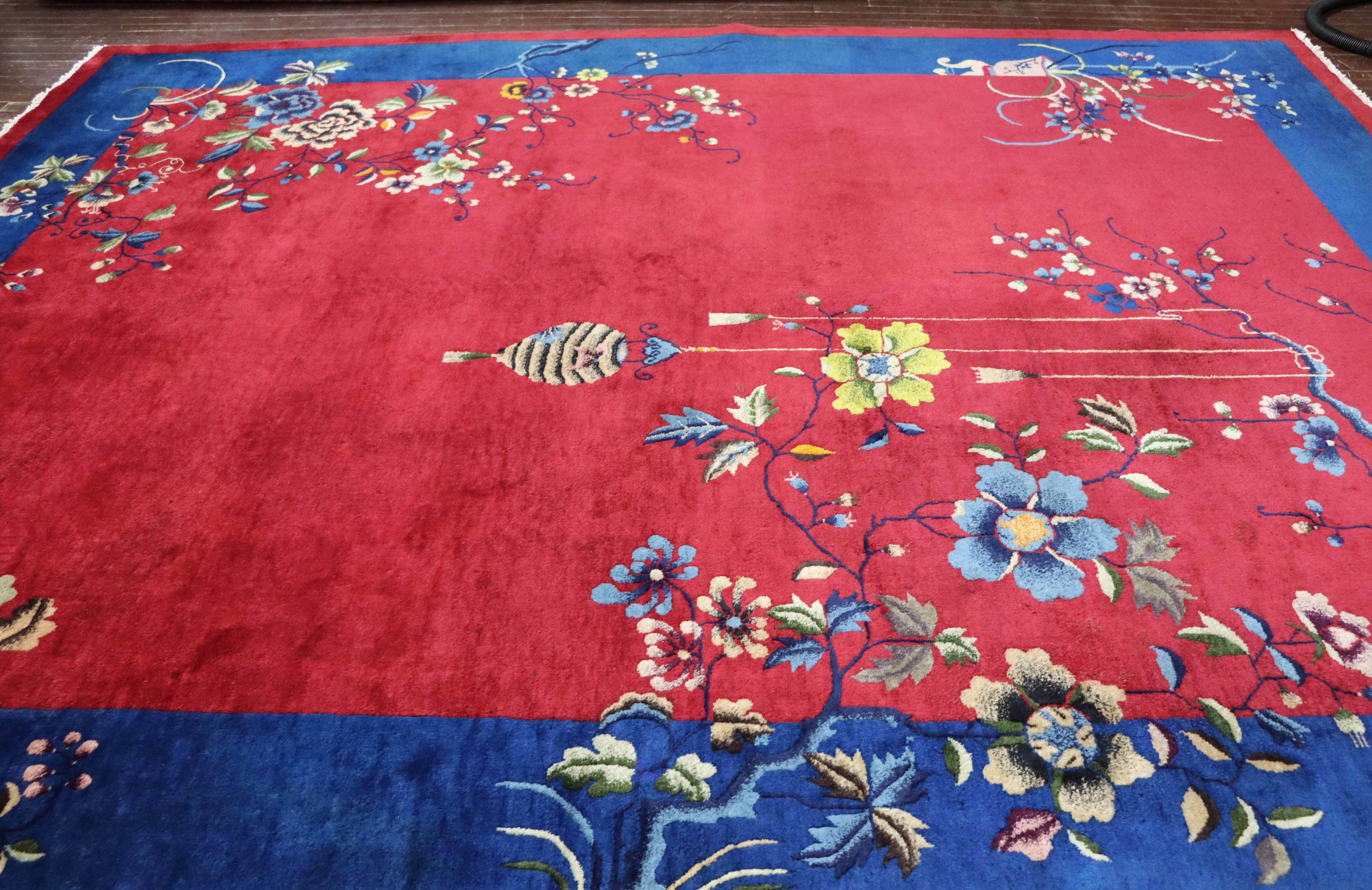 Antique Art Deco Carpet, Amazing Colors, 8'10