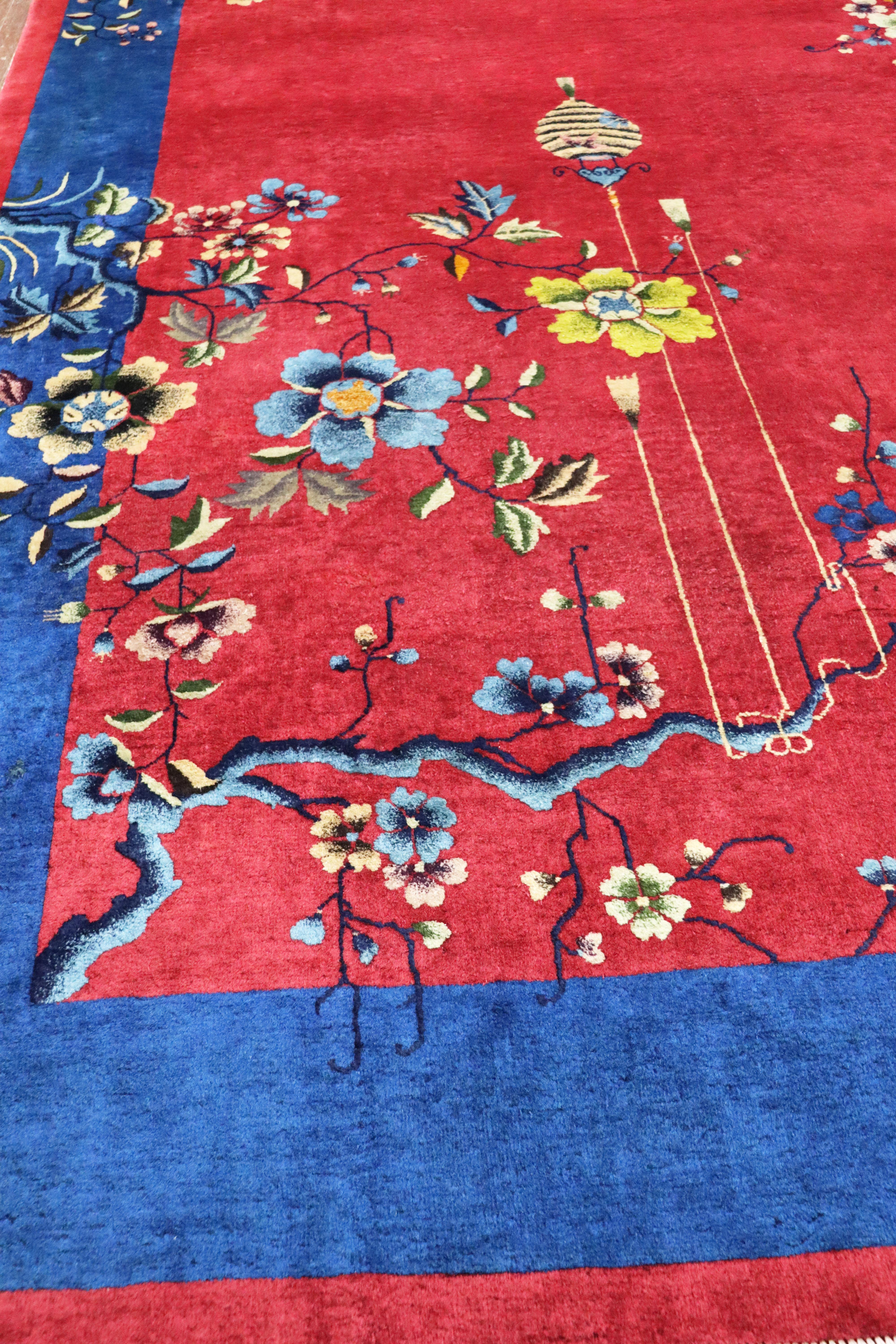 20th Century Antique Art Deco Carpet, Amazing Colors, 8'10