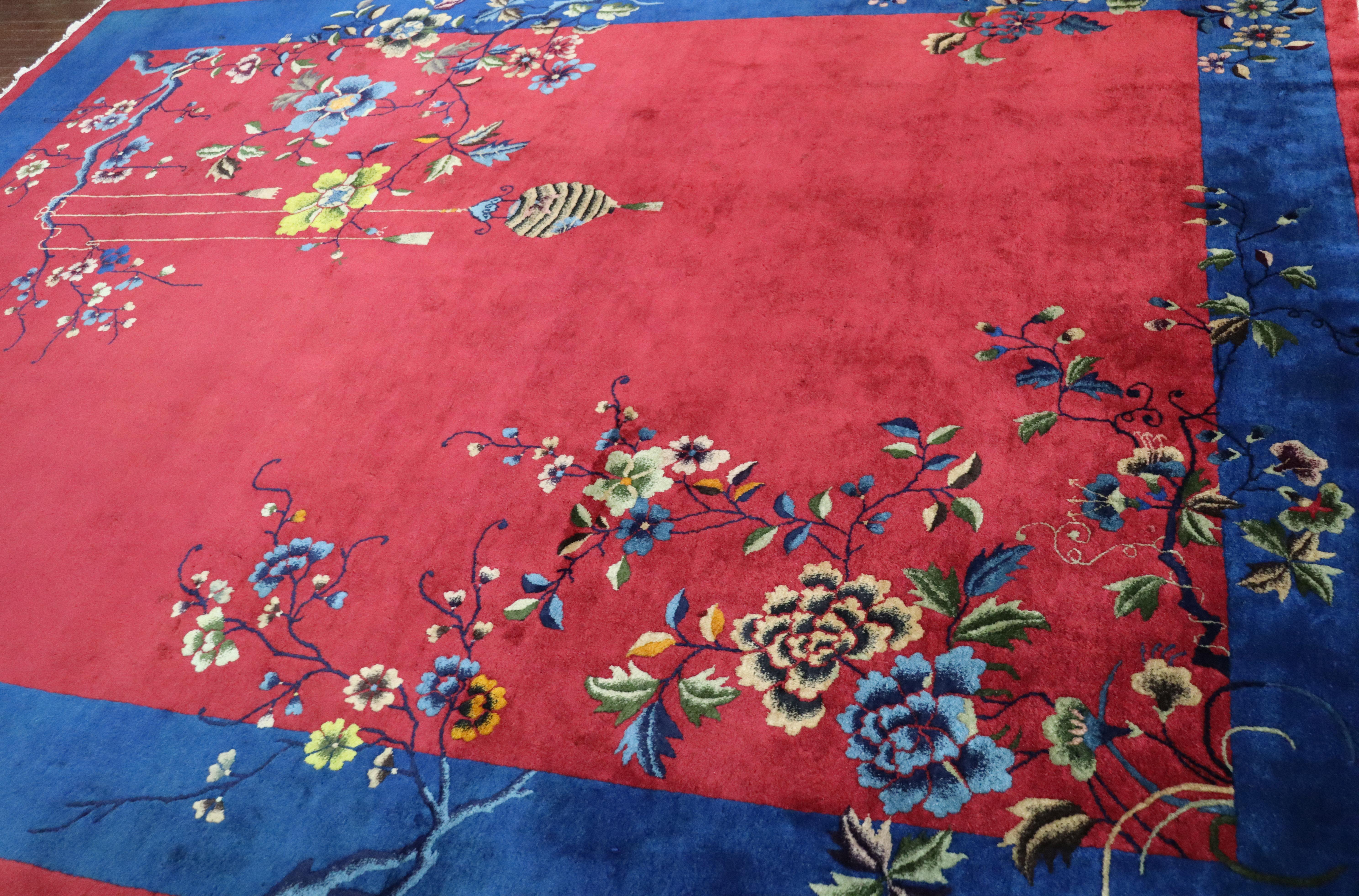 Antique Art Deco Carpet, Amazing Colors, 8'10